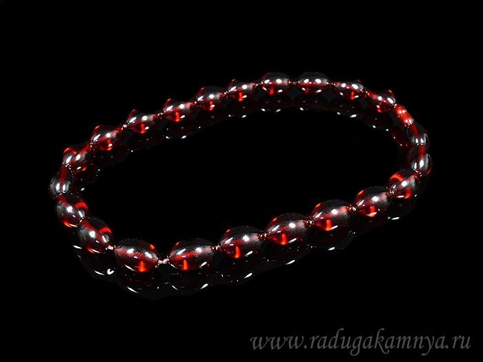 Beads made of amber fig 13*19mm cherry, 46cm