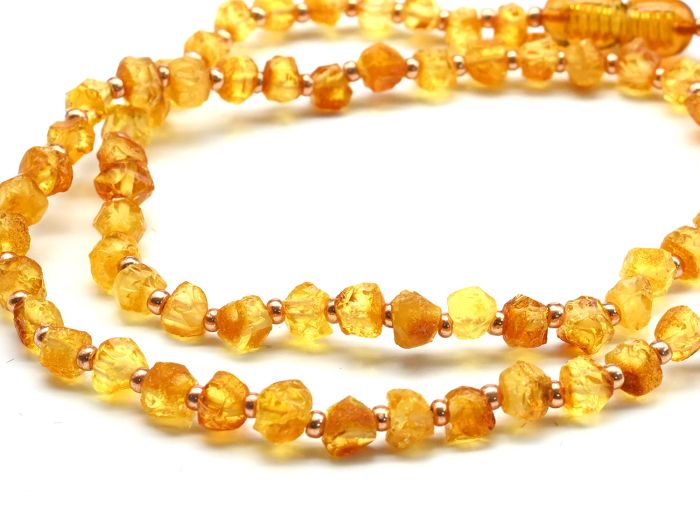 Amber medical beads with beads "kusanka" 4-5mm honey color, 39cm