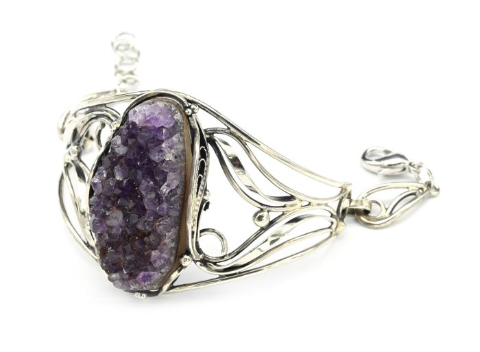 Amethyst brush bracelet, 18.5cm.