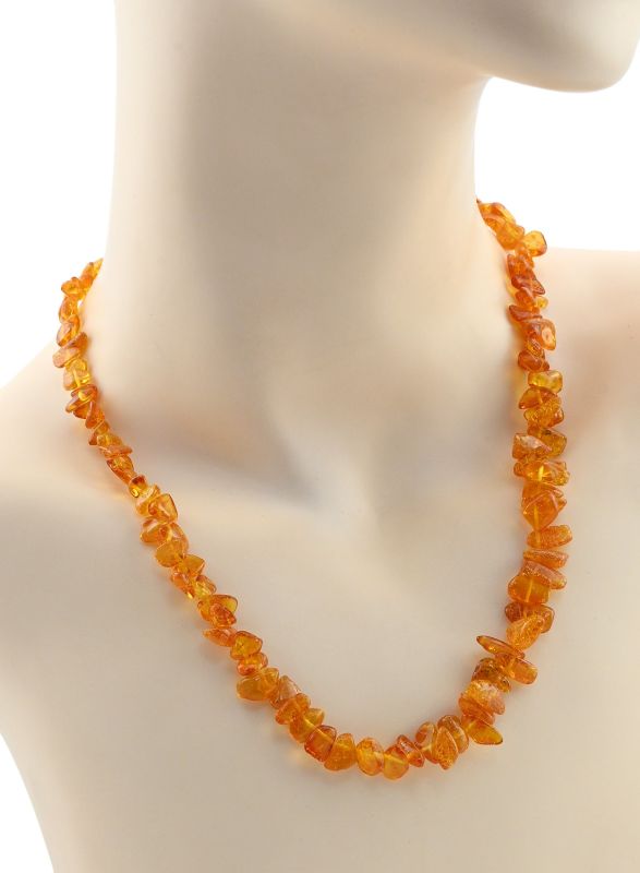 Beads made of amber sea buckthorn color. light cognac, 50cm