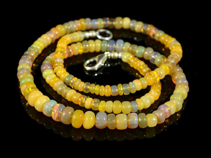 Rondel Opal beads 4-7mm, 49cm, 14g