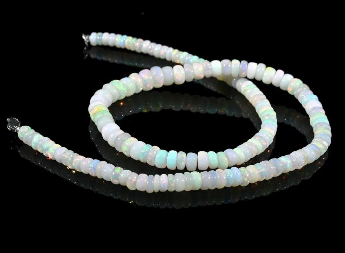 Rondel Opal beads for an increase of 46cm, 19.5g