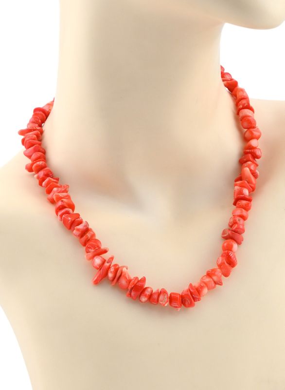 Orange coral beads galtovka 9-12mm, 47cm