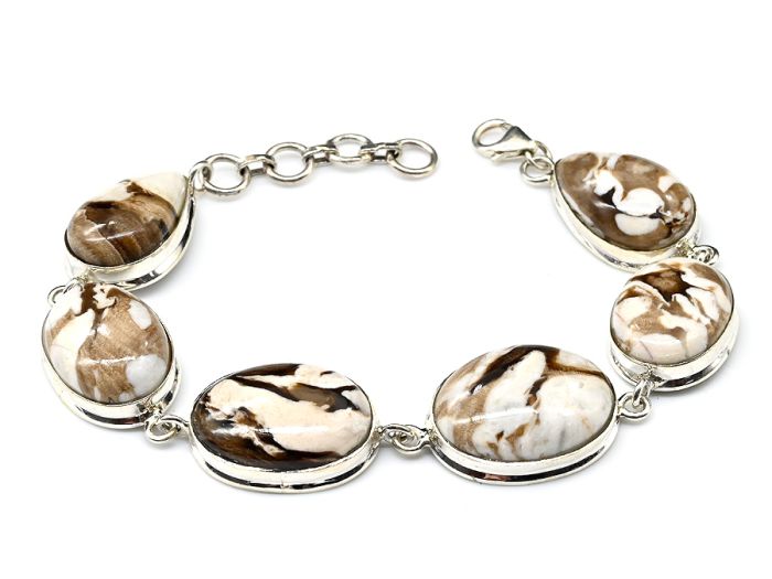 Bracelet C925 with jasper, 19-22cm, 26g