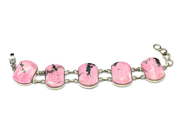 Bracelet with rhodonite " Rectangle ", 17cm.