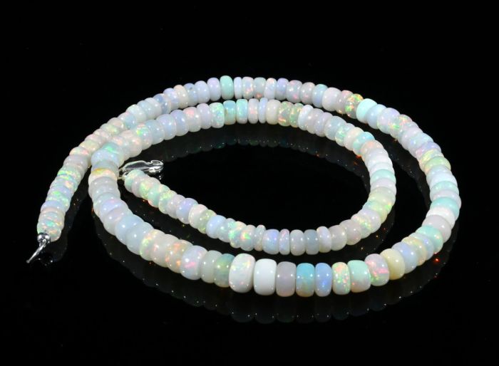 Opal rondel beads for an increase of 45cm, 18.2g