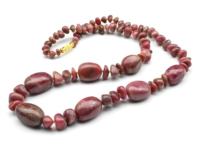 Beads made of Rhodonite "Orletz" galtovka, 62cm, 140g