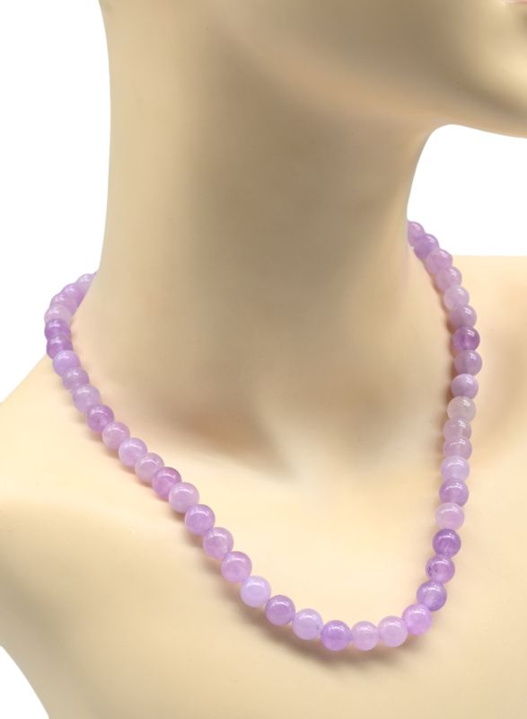 Beads made of calcite ball 8mm color.lilac, 48cm