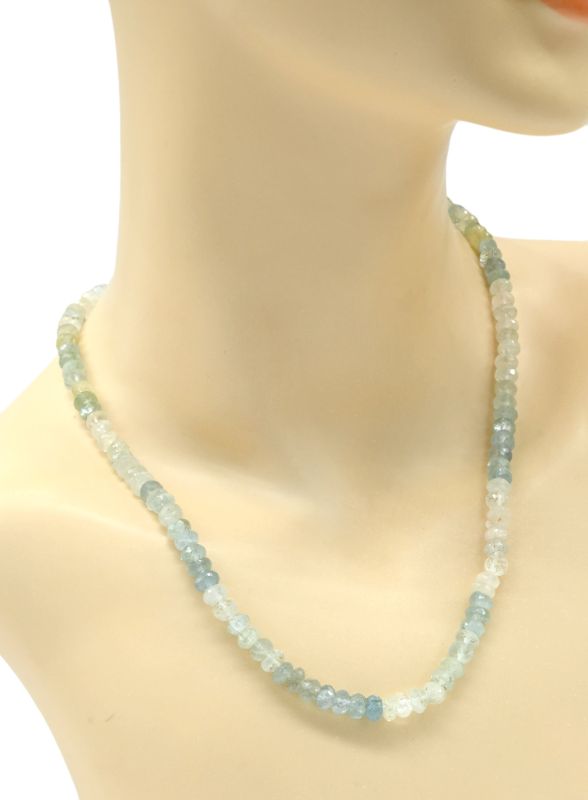 Aquamarine beads rondel gr.6-7mm, 48cm, 31g