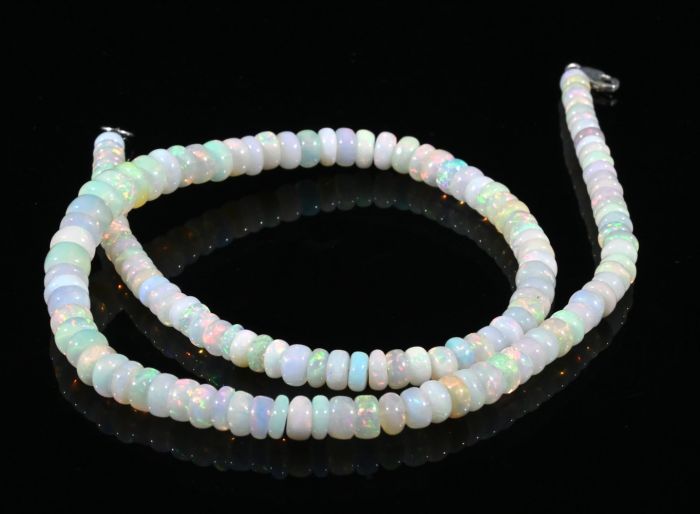 Opal rondel beads for an increase of 45cm, 18.2g