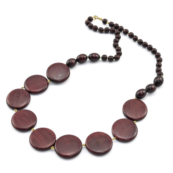 Beads Wooden Coins 23mm, 57cm