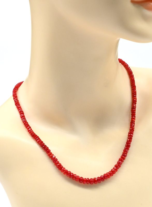 Opal beads tinted discs gr.4-6mm color.scarlet, 48cm, 10.6 g