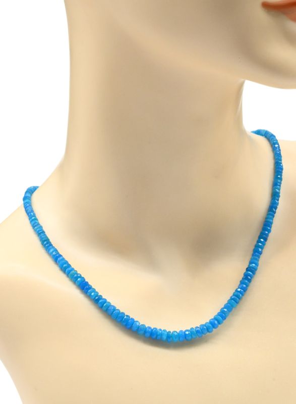 Opal beads tinted discs gr.4-5mm color azure, 48cm, 9.9g