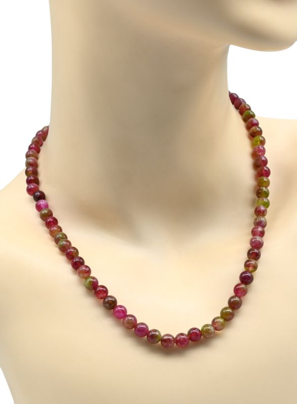 Beads made of calcite ball 6mm strawberry color, 40cm