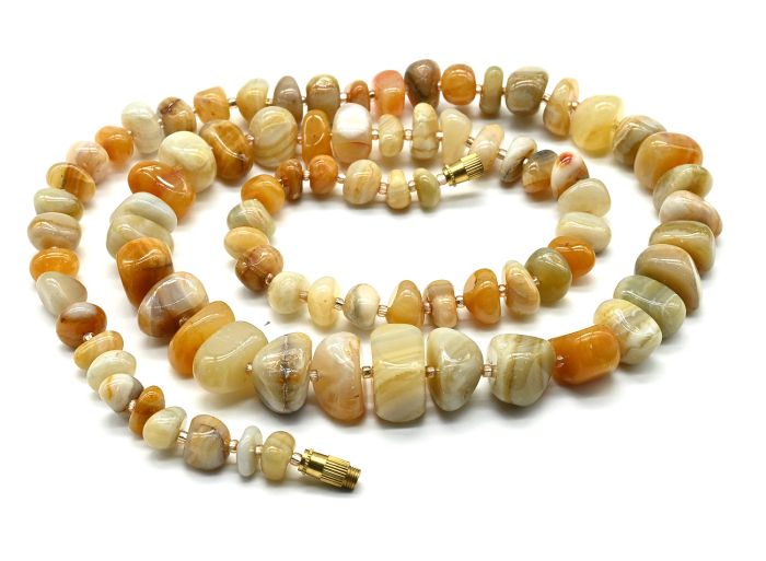 Beads made of Agate overflow galtovka, 61cm, 68g