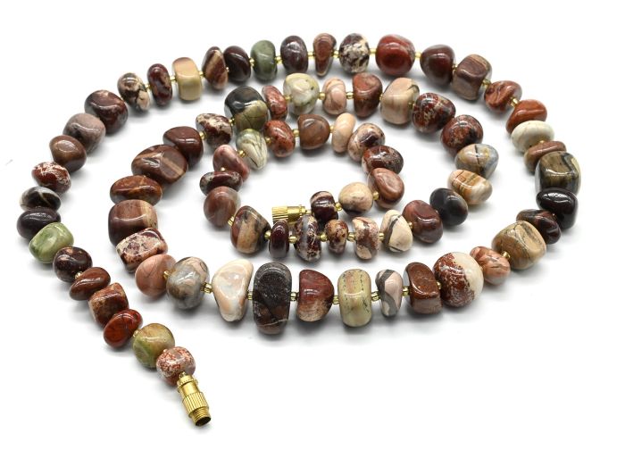 Beads made of Ural Jasper galtovka, 61cm