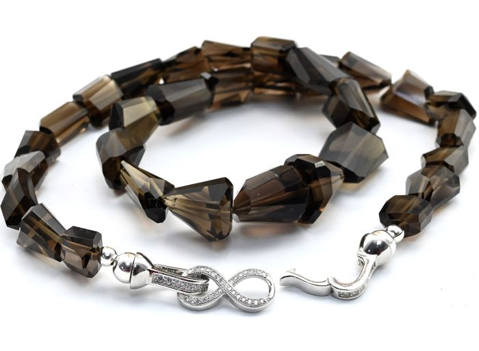 Beads from Rauchtopaz galtovka with edges, 44cm, 61.5g