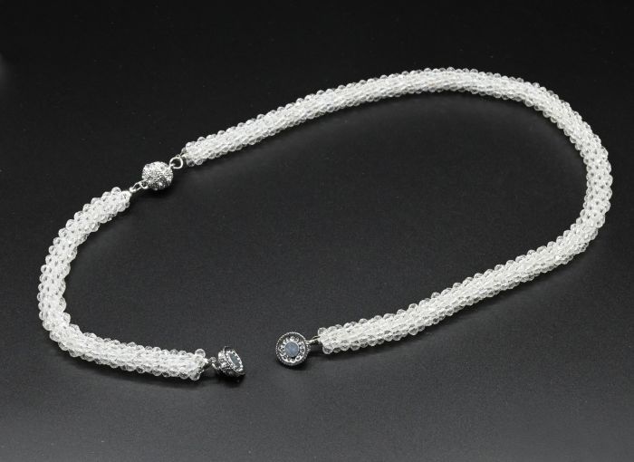 Beads and bracelet made of zircon "Harness" 1cm colored crystal, 47cm, 20cm