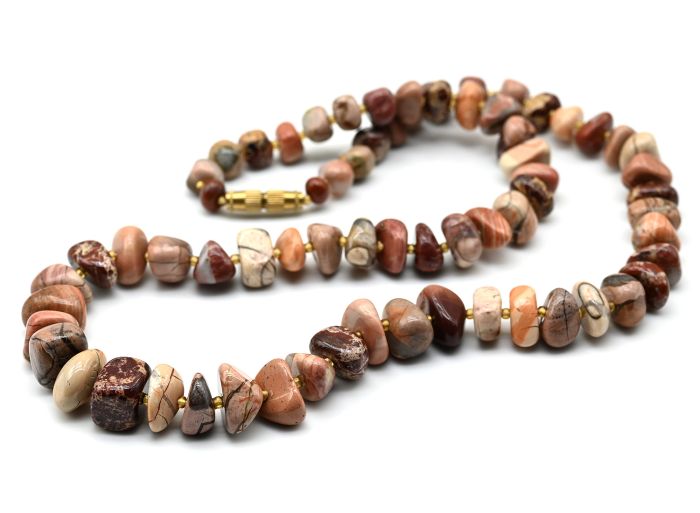 Beads made of Ural Jasper galtovka, 50cm