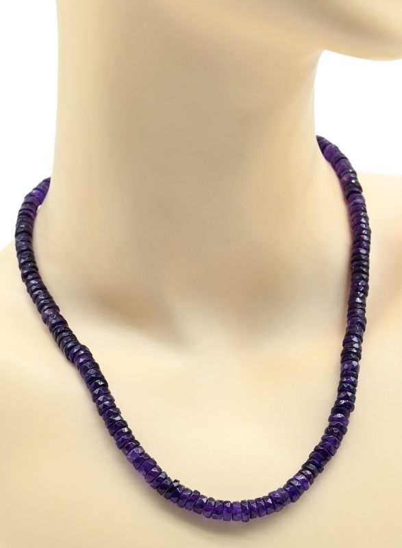 Amethyst beads rondel cut 7*3mm, 48cm, 33.5g