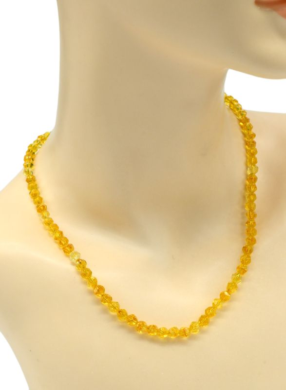 Beads and bracelet made of artificial citrine bead gr.6mm, 47cm, 17cm