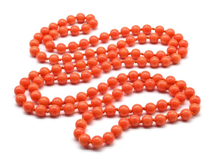 Beads 120cm ball 8mm color orange.