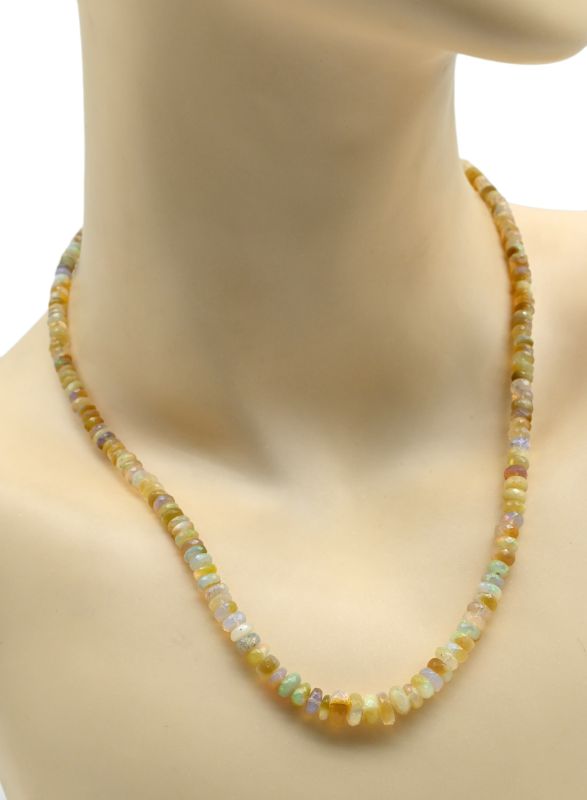 Opal beads cut rondel for an increase of 46cm, 12.2g