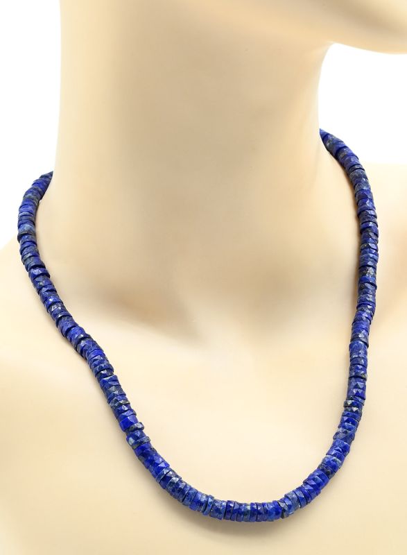 Afghan-cut Lapis Lazuli beads, 48cm, 37.6g