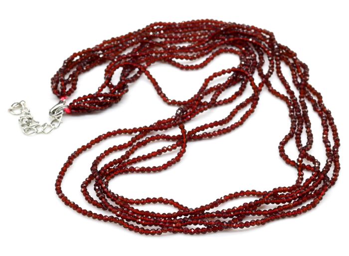 Zircon beads of 5 strands ball gr.2mm color.wine, 48cm