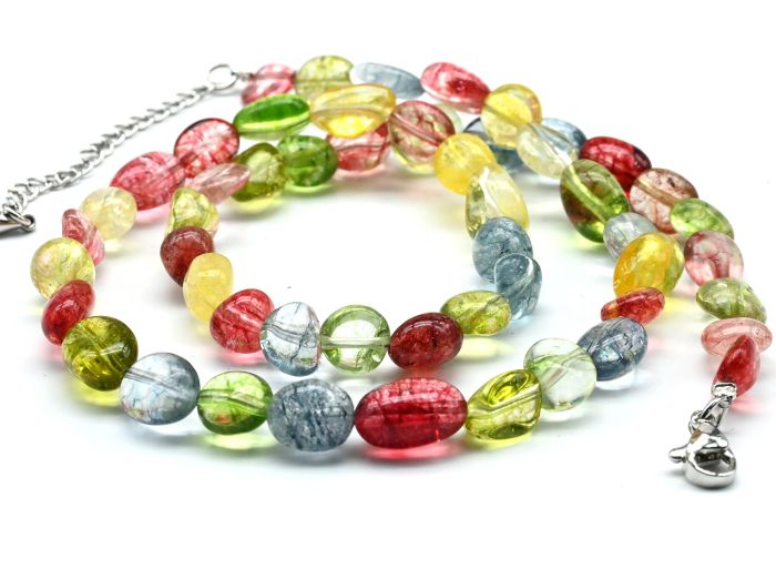 Beads made of quartz tinted galtovka 6*8mm color.assorted, 45cm