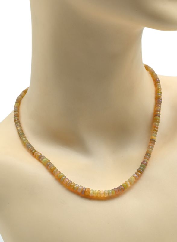 Opal beads cut rondel for an increase of 43cm, 9.4g