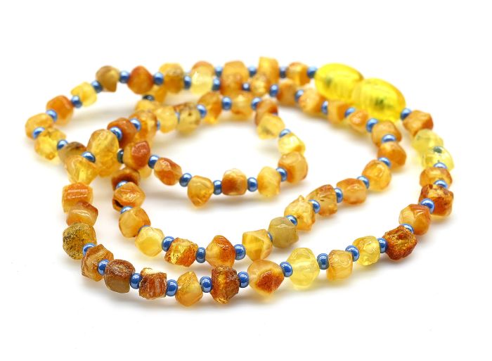 Amber medical beads with beads "kusanka" 4mm honey color, 39cm