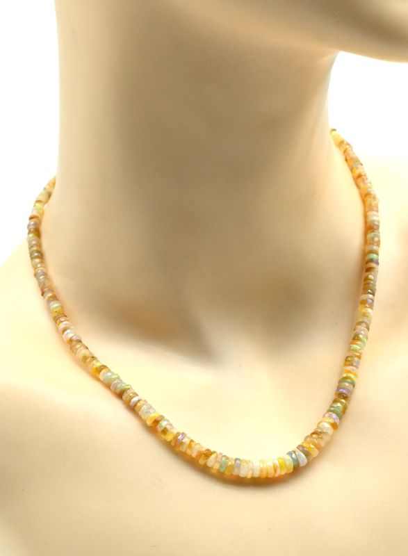 Opal beads cut rondel for an increase of 43cm, 9.8g