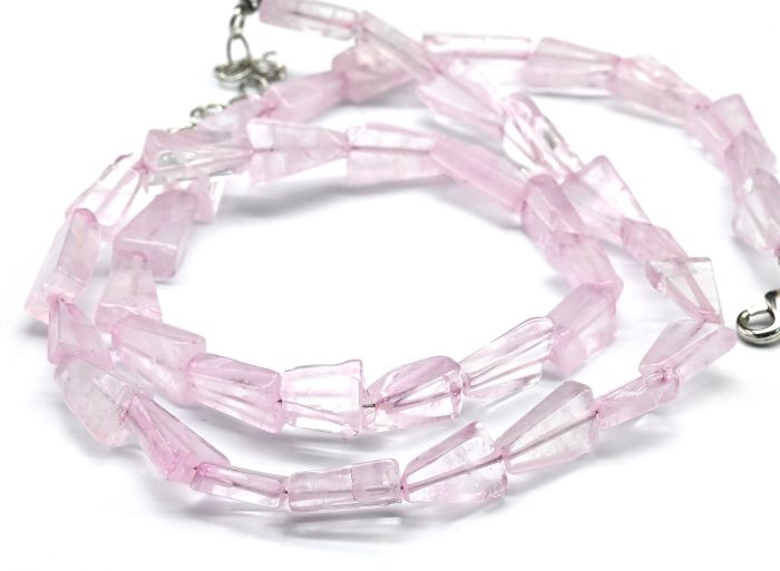 Rose quartz Beads triangle 5*10mm, 47cm