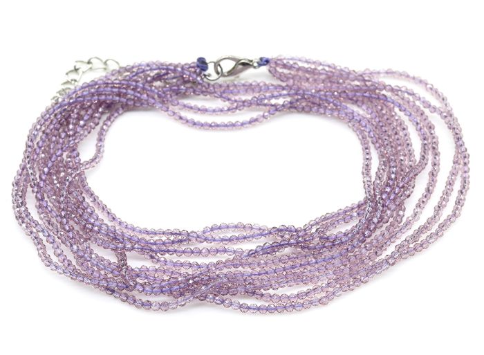 Zircon beads 5 strands ball gr.2mm color.lilac, 48cm