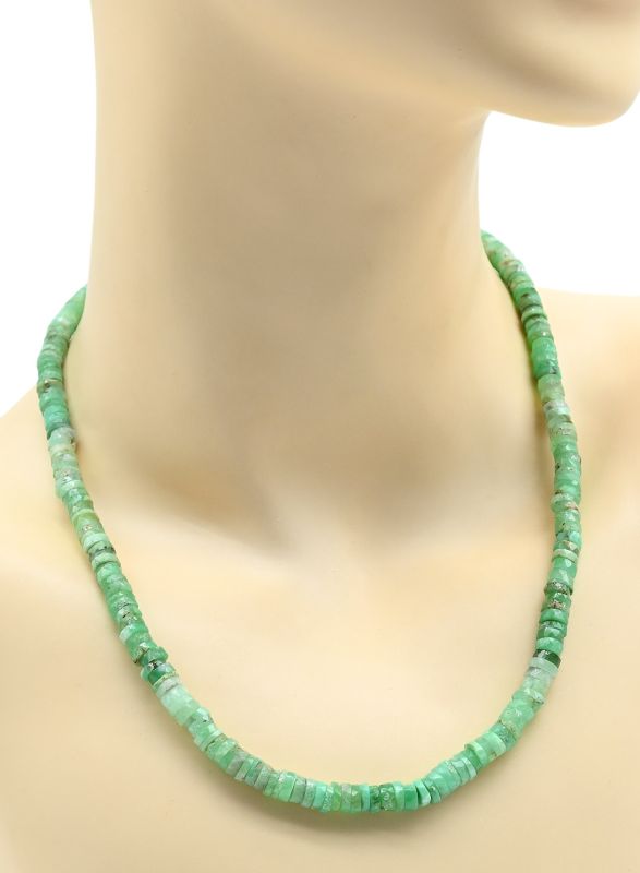 Chrysoprase beads rondel cut 6*2mm, 48cm, 30.4g