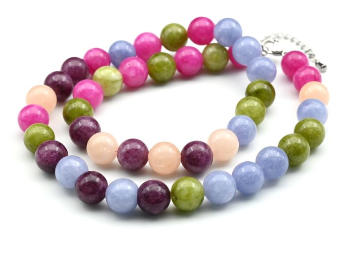 Beads made of calcite ball 10mm color.assorted, 4cm