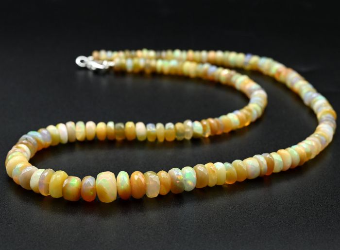 Opal beads cut rondel for an increase of 46cm, 19g