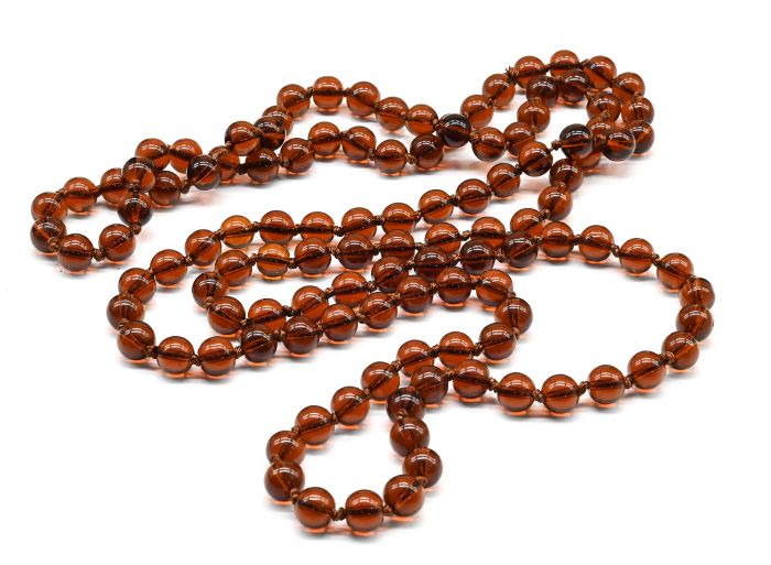 Beads 120cm ball 8mm color.cognac.