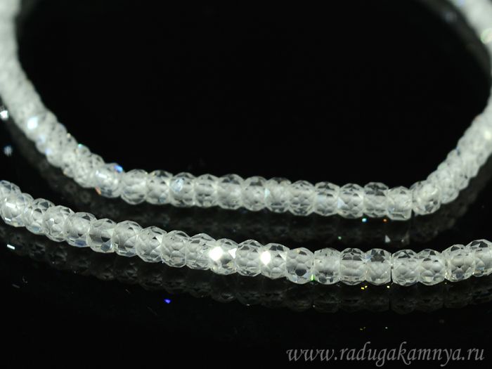 Beads made of Cubic zirconia ball gr.3mm, colored crystal, 45cm, 17g