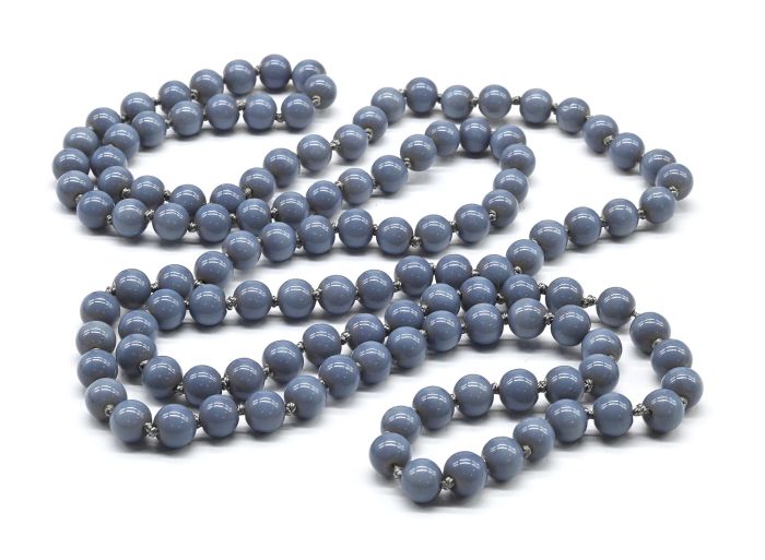 Beads 120cm ball 8mm color.blue-gray.