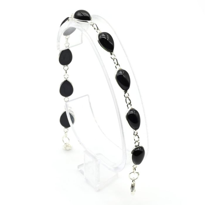 Bracelet C925 with agate drop 8*11mm, 18-19.5cm, 6g