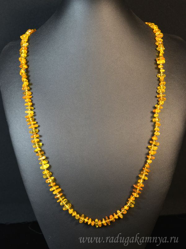 Beads made of amber honey crumb, 75cm