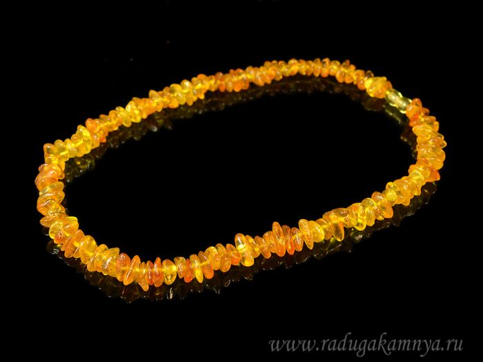 Beads made of amber honey crumb, 45cm