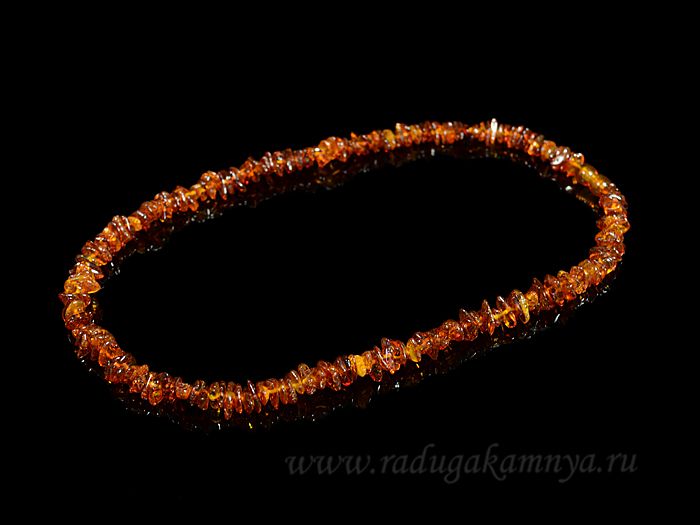 Amber beads cognac crumb, 46cm