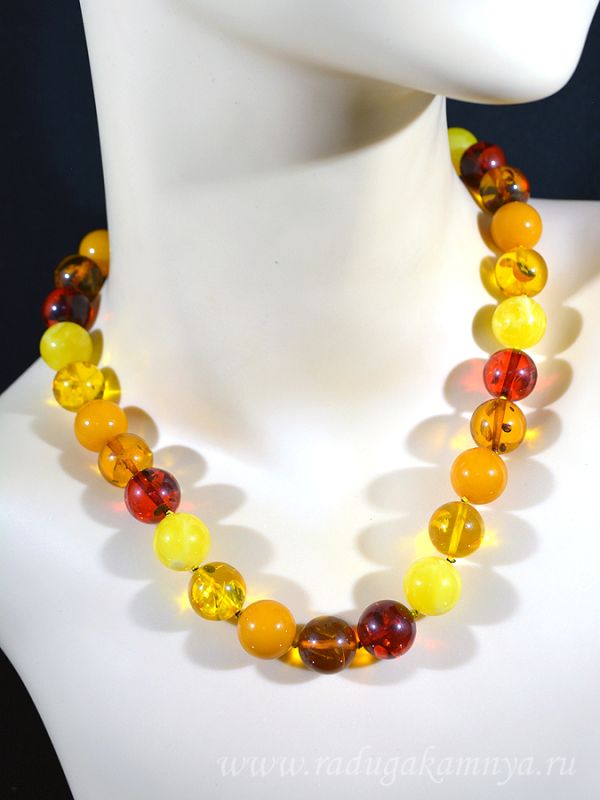 Amber beads bead 14mm assorted, 47cm