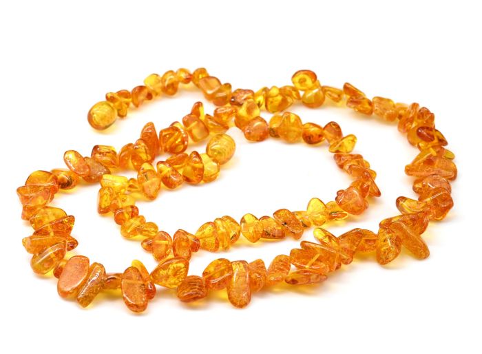 Beads made of amber sea buckthorn color. light cognac, 50cm