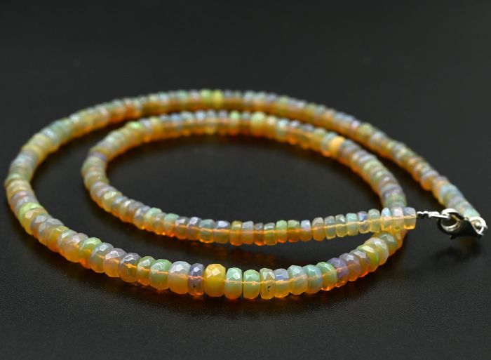 Opal beads cut rondel for an increase of 43cm, 9.4g