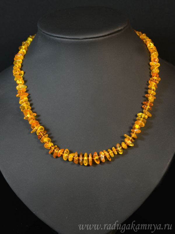 Beads made of amber honey crumb, 45cm