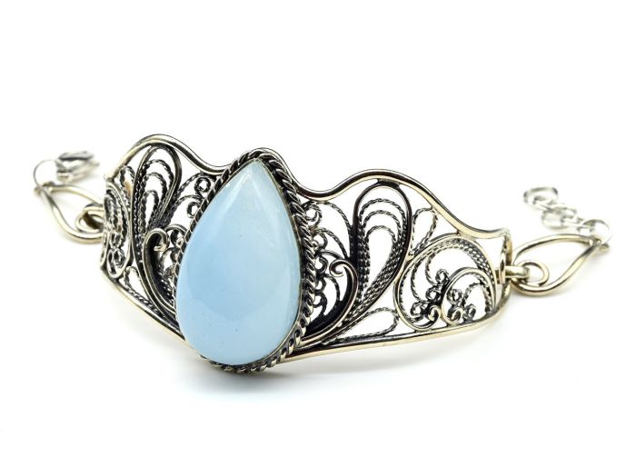 Bracelet with aquamarine " Drop ", 19.5cm.